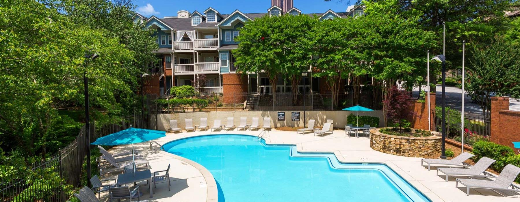 a swimming pool in a backyard